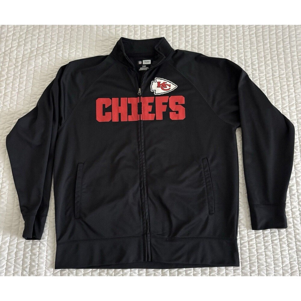 Kansas City Chiefs NFL Team Apparel Full Zip Mens Long Sleeve Jacket Track Large